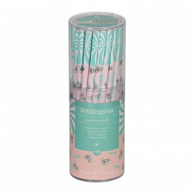 

Карандаш BrunoVisconti ArtGraphix Lollipop Коала 21-0049/17 чернографитовый НВ в тубе 48шт, 21-0049/17