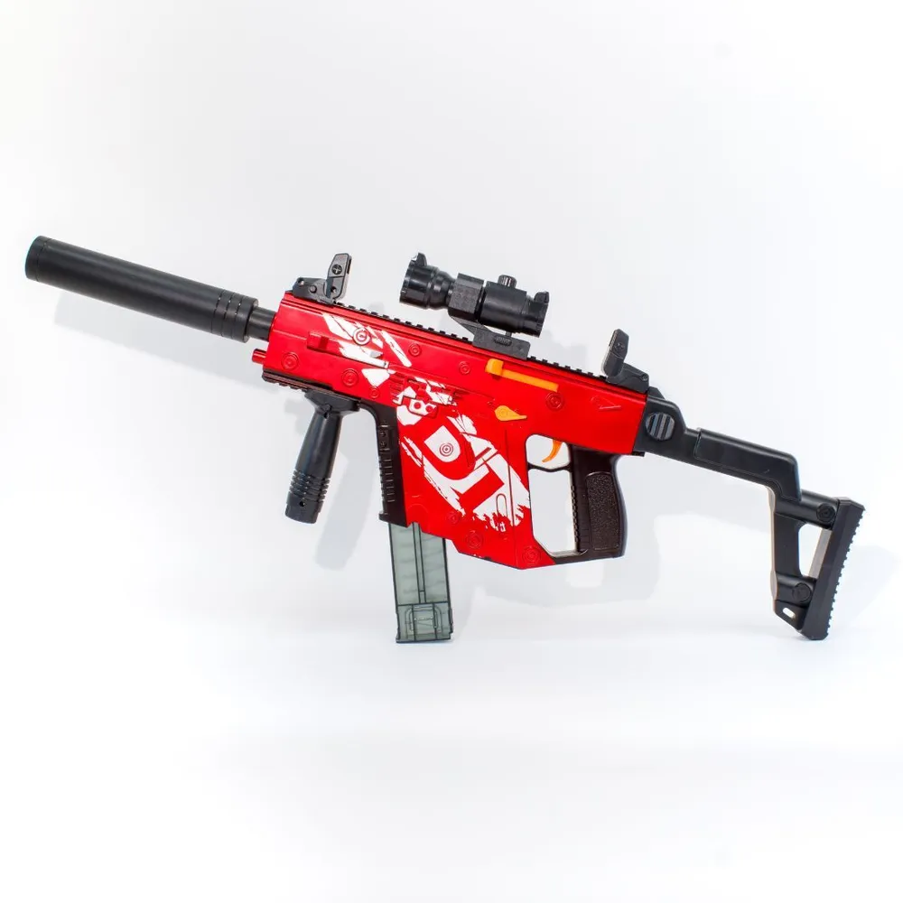 Автомат игрушечный RanCap KRISS Vector с гильзами мягкими пулями и глушителем красный 5000₽