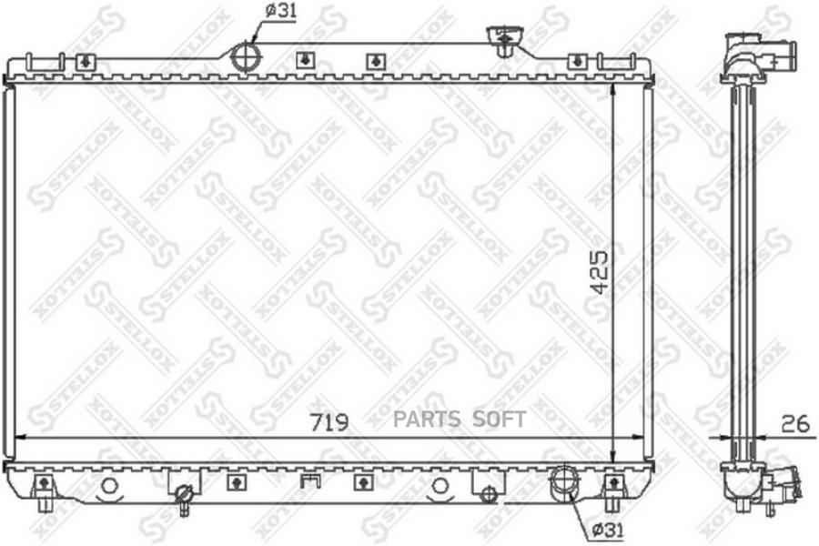 

STELLOX 10-26380-SX_радиатор системы охлаждения!\ Toyota Camry 2.2i 16V 91-96 1шт