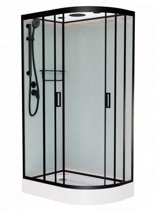 

Душевая кабина Frank F412 Black прозрачная левосторонняя