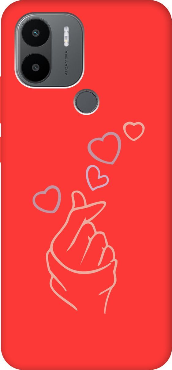 

Чехол на Xiaomi Redmi A1+ с принтом "K-Heart" красный, Красный;розовый, 158157