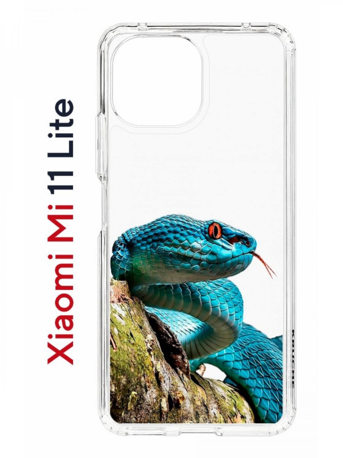 фото Чехол на xiaomi mi 11 lite kruche print змея,противоударный бампер,с защитой камеры кruче