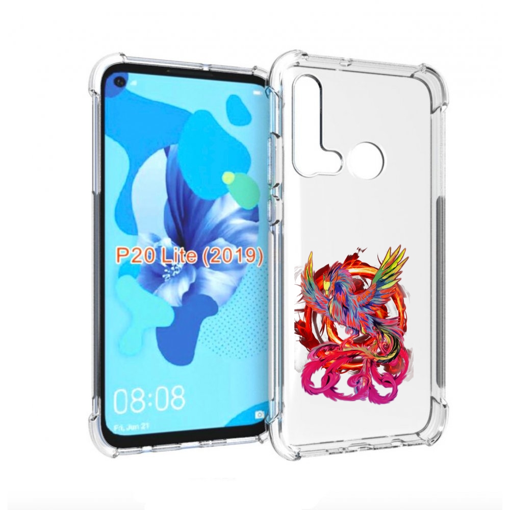 

Чехол бампер MyPads красочный феникс для Huawei P20 Lite (2019)., Прозрачный, Tocco