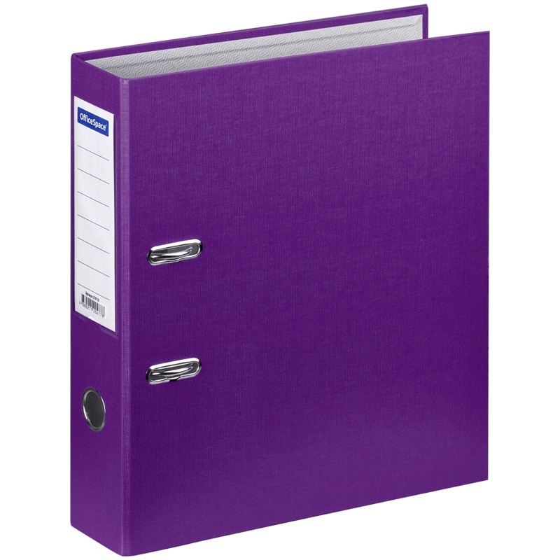 Папка-регистратор OfficeSpace 70 мм, бумвинил, с карманом на корешке, фиолетовая