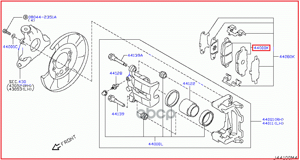 

Колодки ТОРМОЗНЫЕ К-Т (ПО 4 ШТ) 1шт NISSAN D40601MB0A