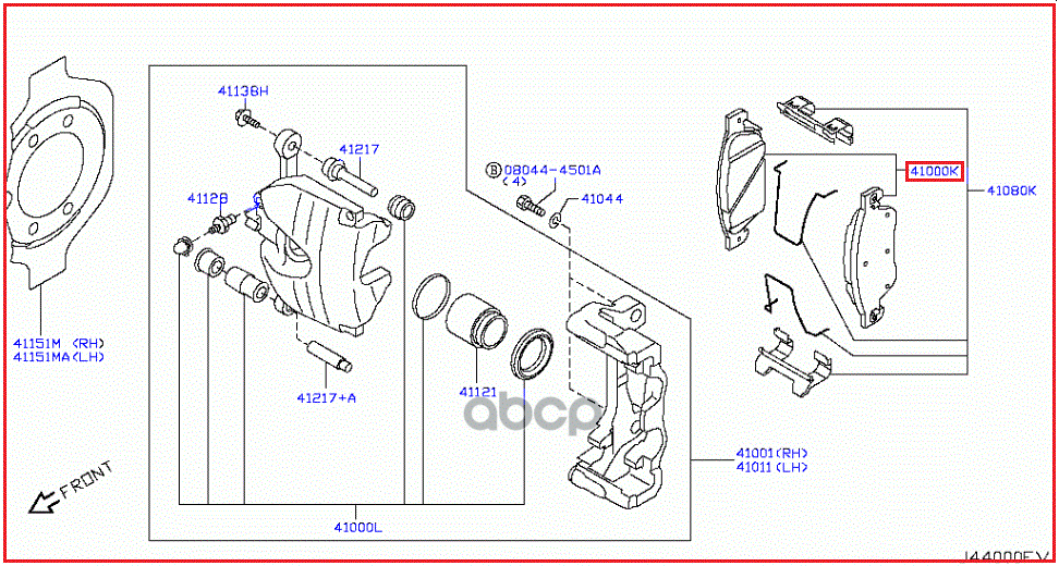 

Колодки Тормозные Передние Ex35/Ex37, Новый NISSAN D1060JK00B