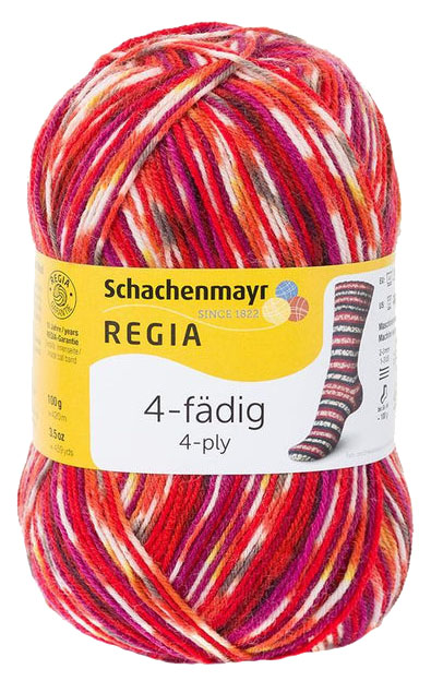 

Пряжа для вязания Regia 9801269 4-fadig (09375, rio color), Красный, Regia 4-fadig Color 100g