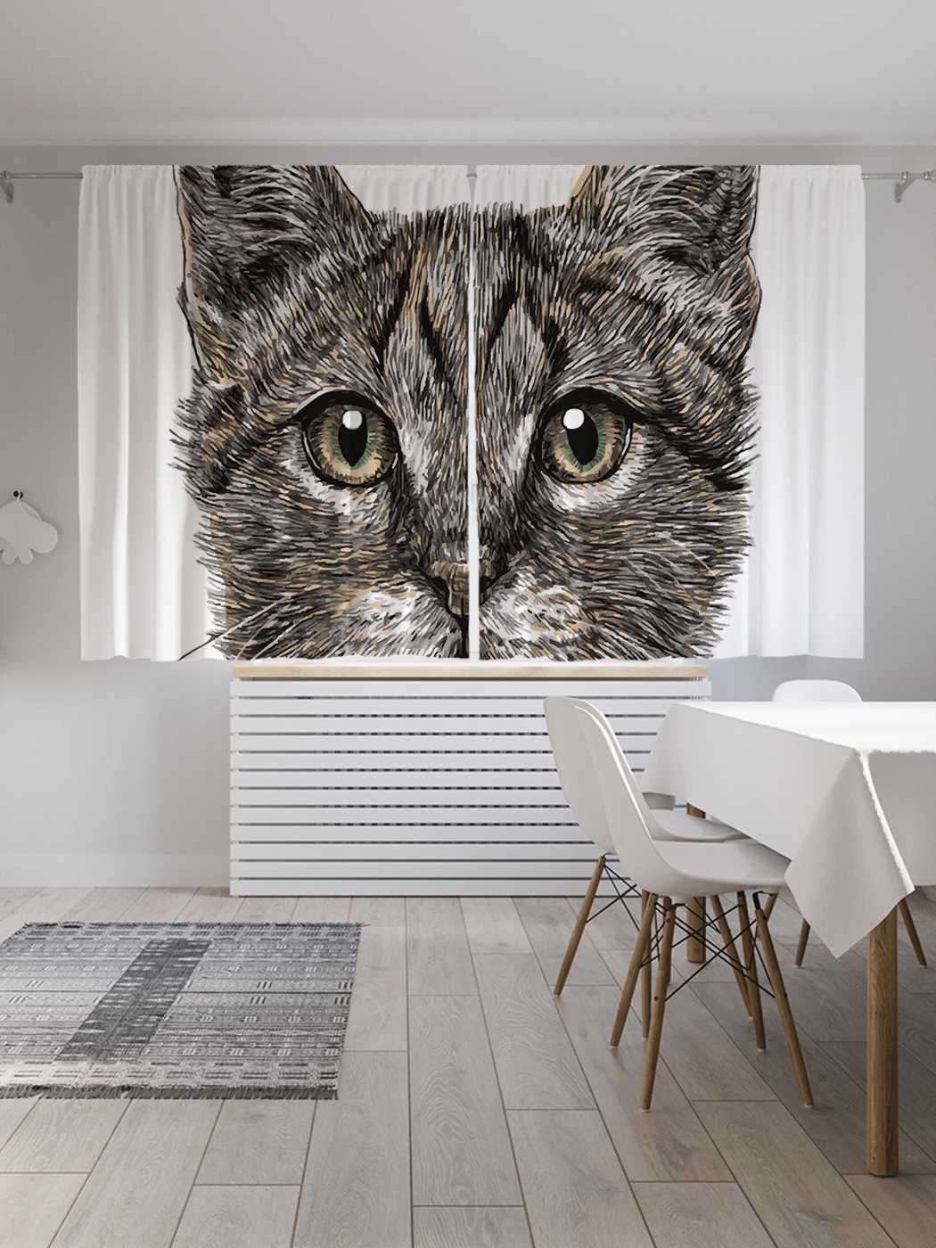 

Шторы JoyArty c фотопечатью "Кошачий взгляд" из сатена, 290х180 см, Кошачий взгляд