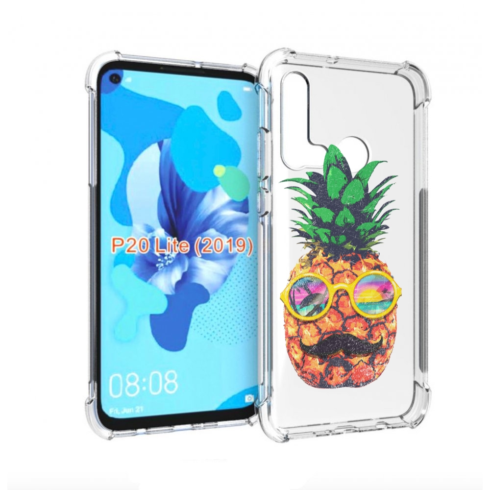 

Чехол бампер MyPads прикольный ананас с лицом для Huawei P20 Lit, Прозрачный, Tocco