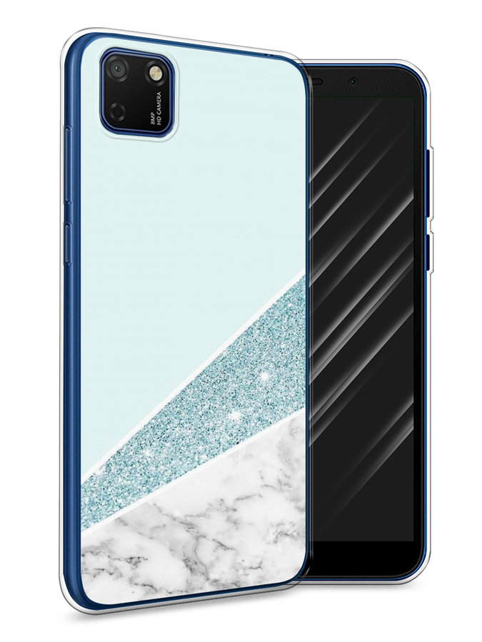 

Чехол Awog на Honor 9S "Мрамор с голубыми блестками", Голубой;белый, 6102650-3