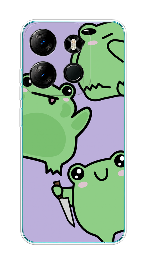 

Чехол на Tecno Spark Go 2023/Pop 7 Pro/Infinix Smart 7 "Опасные лягушата", Фиолетовый;зеленый;черный, 303450-1