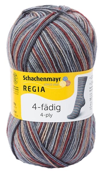 

Пряжа для вязания Regia 9801269 4-fadig (06029, vermont graphit color), Разноцветный, Regia 4-fadig Color 100g