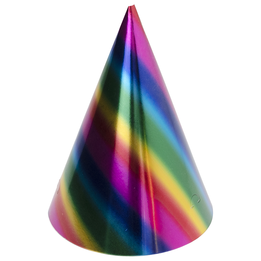Колпаки праздничные Волна веселья 6231746 Радужный перелив 16 см 6 шт