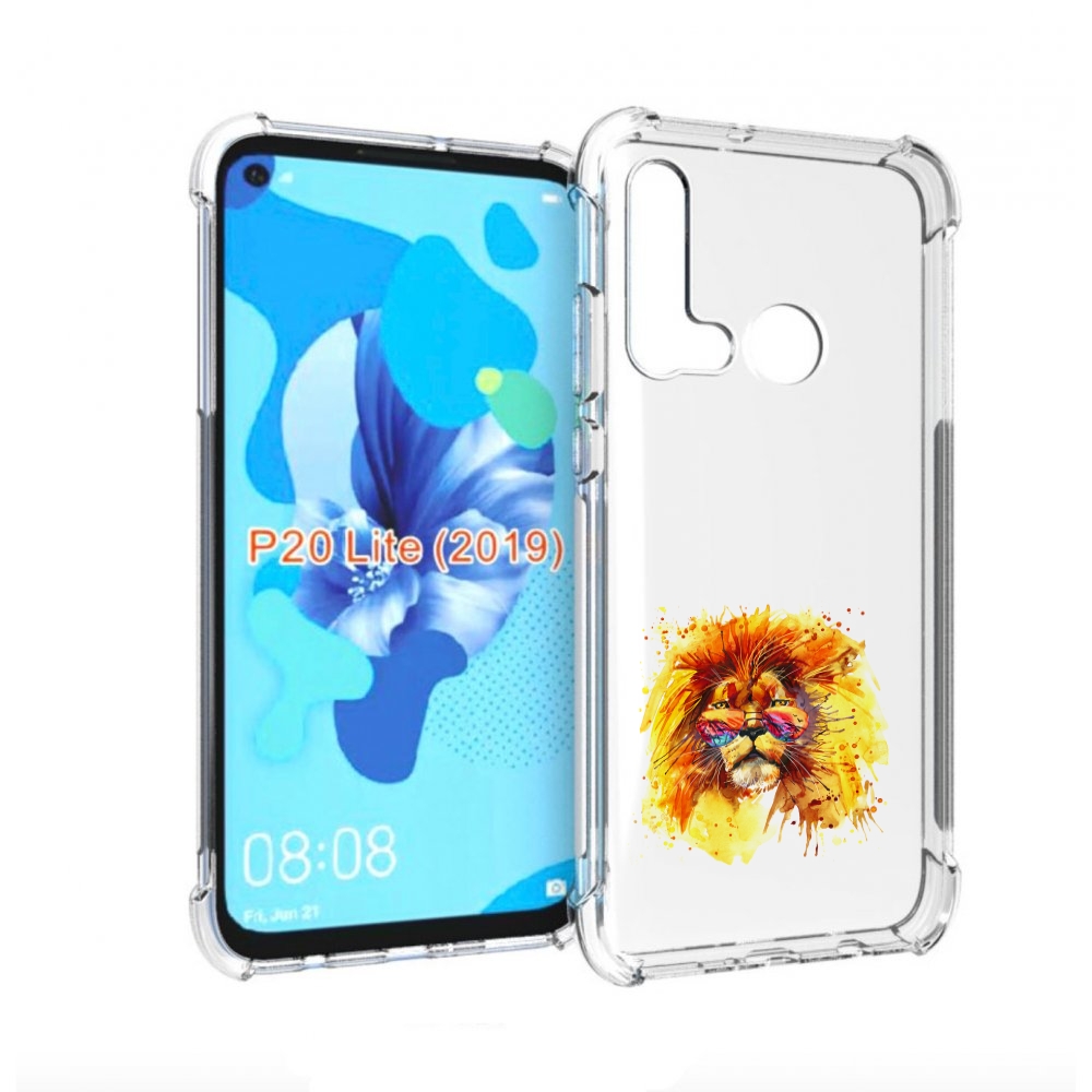 

Чехол бампер MyPads лев в очках для Huawei P20 Lite (2019)., Прозрачный, Tocco