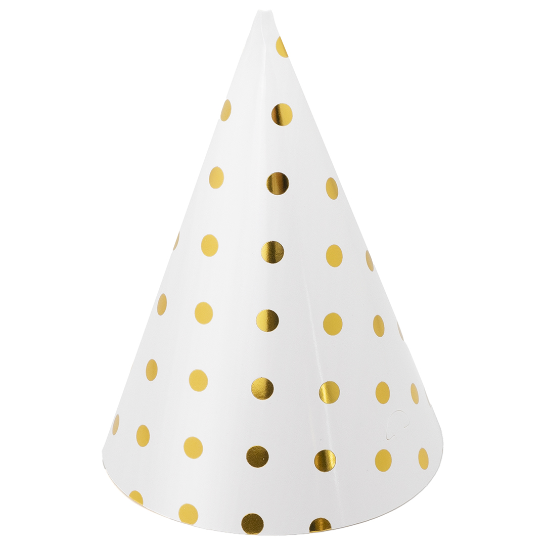Колпаки праздничные Волна веселья 6231757 золотое конфетти 16 см 6 шт