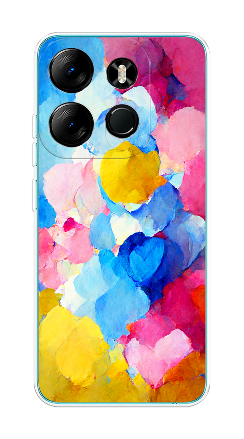 

Чехол на Tecno Spark Go 2023/Pop 7 Pro/Infinix Smart 7 "Яркие пятна", Синий;голубой;желтый;розовый, 303450-1