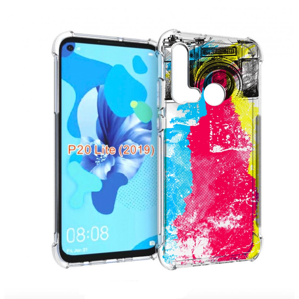 

Чехол бампер MyPads цветной фотоаппарат для Huawei P20 Lite (201, Прозрачный, Tocco