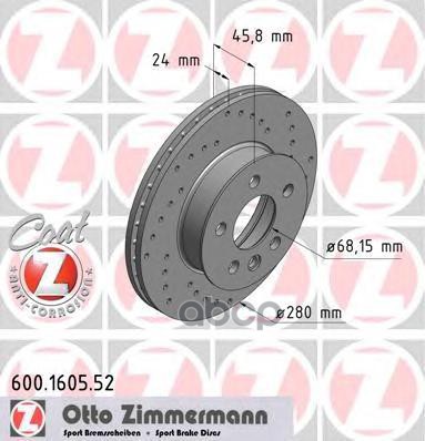 

Тормозной диск ZIMMERMANN 600160552