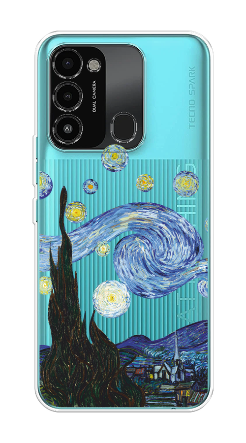 

Чехол на Tecno Spark Go 2022/8С/9 "Ночь Ван Гога", Голубой;синий;черный, 302850-1