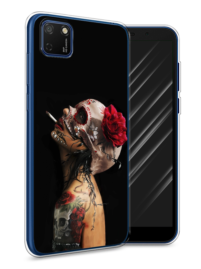 

Чехол Awog на Honor 9S "Девушка с черепом", Черный;красный;бежевый, 6102650-9