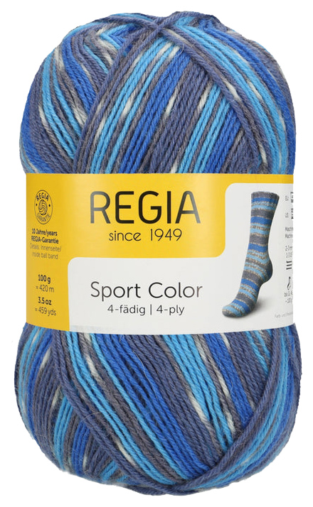 

Пряжа для вязания Regia 9801269 4-fadig (01324), Синий, Regia 4-fadig Color 100g