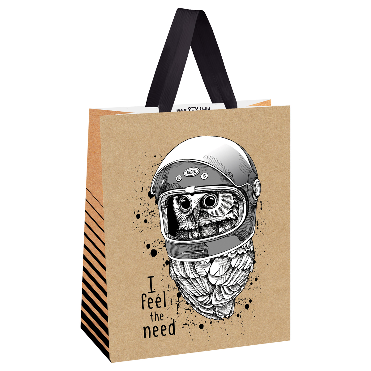 

Пакет подарочный MESHU "Space Owl", выборочный лак, крафт, 18х23х10см 4 штуки, Бежевый