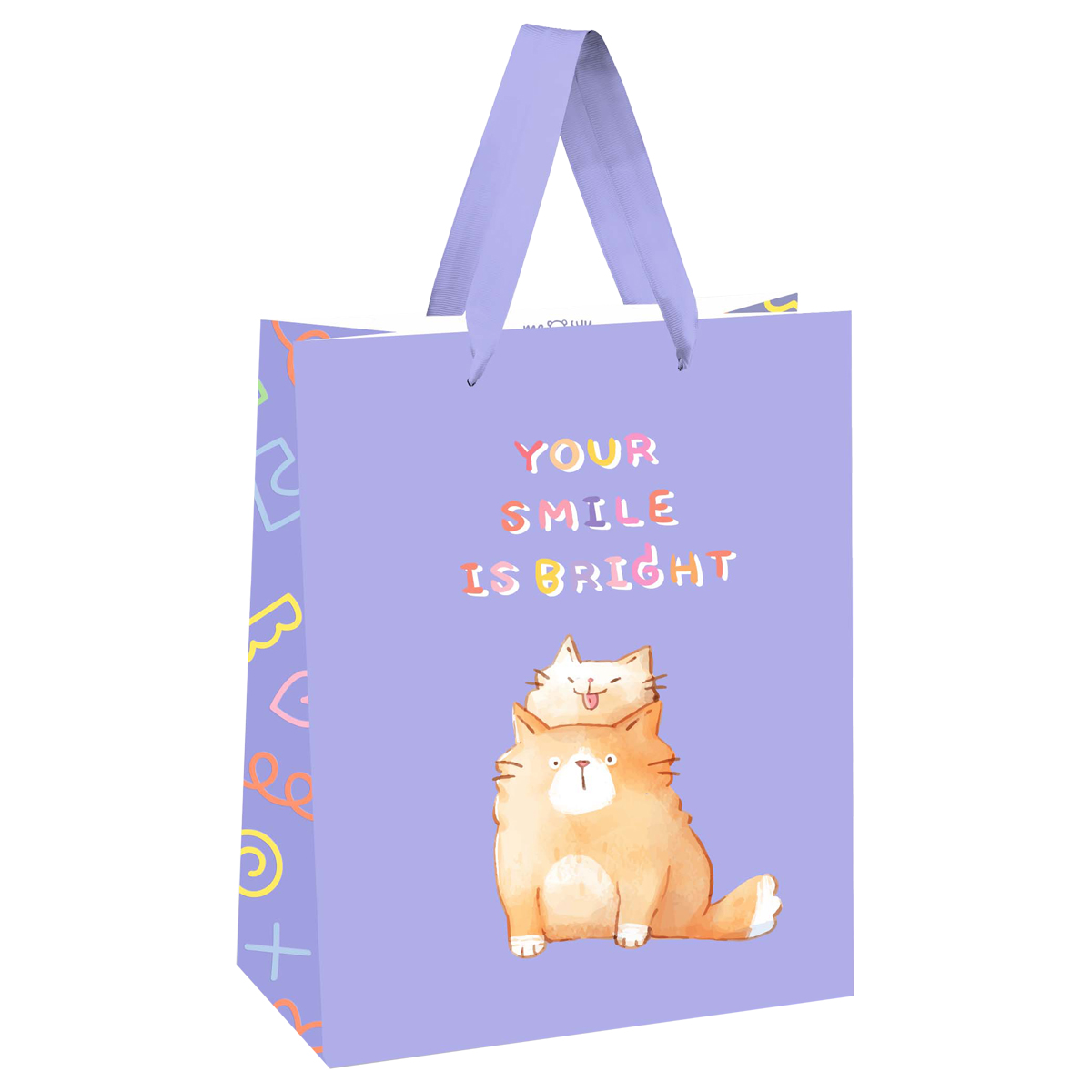 

Пакет подарочный MESHU "Your smile is bright" выборочный лак, белый крафт, 18х23х10см 4шт., Фиолетовый