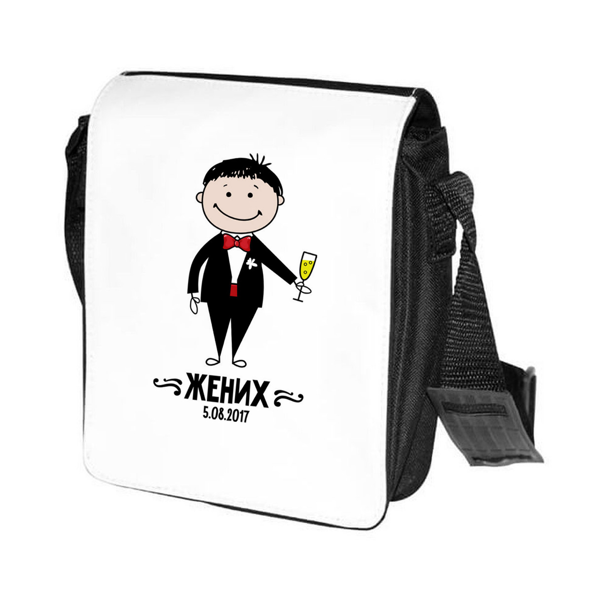 

Сумка унисекс CoolPodarok CN0151711 черно-белый, Черный;белый, CN0151711