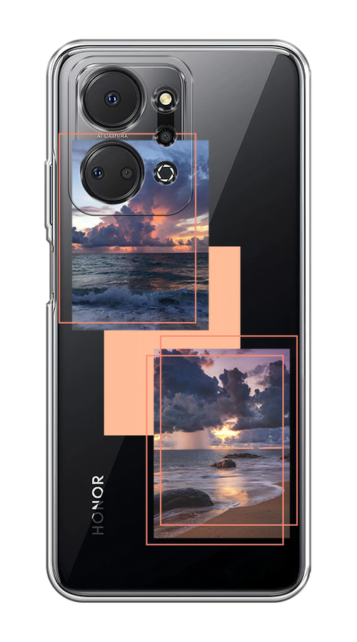 

Чехол на Honor X7A/X7A Plus "Sky collage", Розовый;прозрачный;синий, 6120650-1