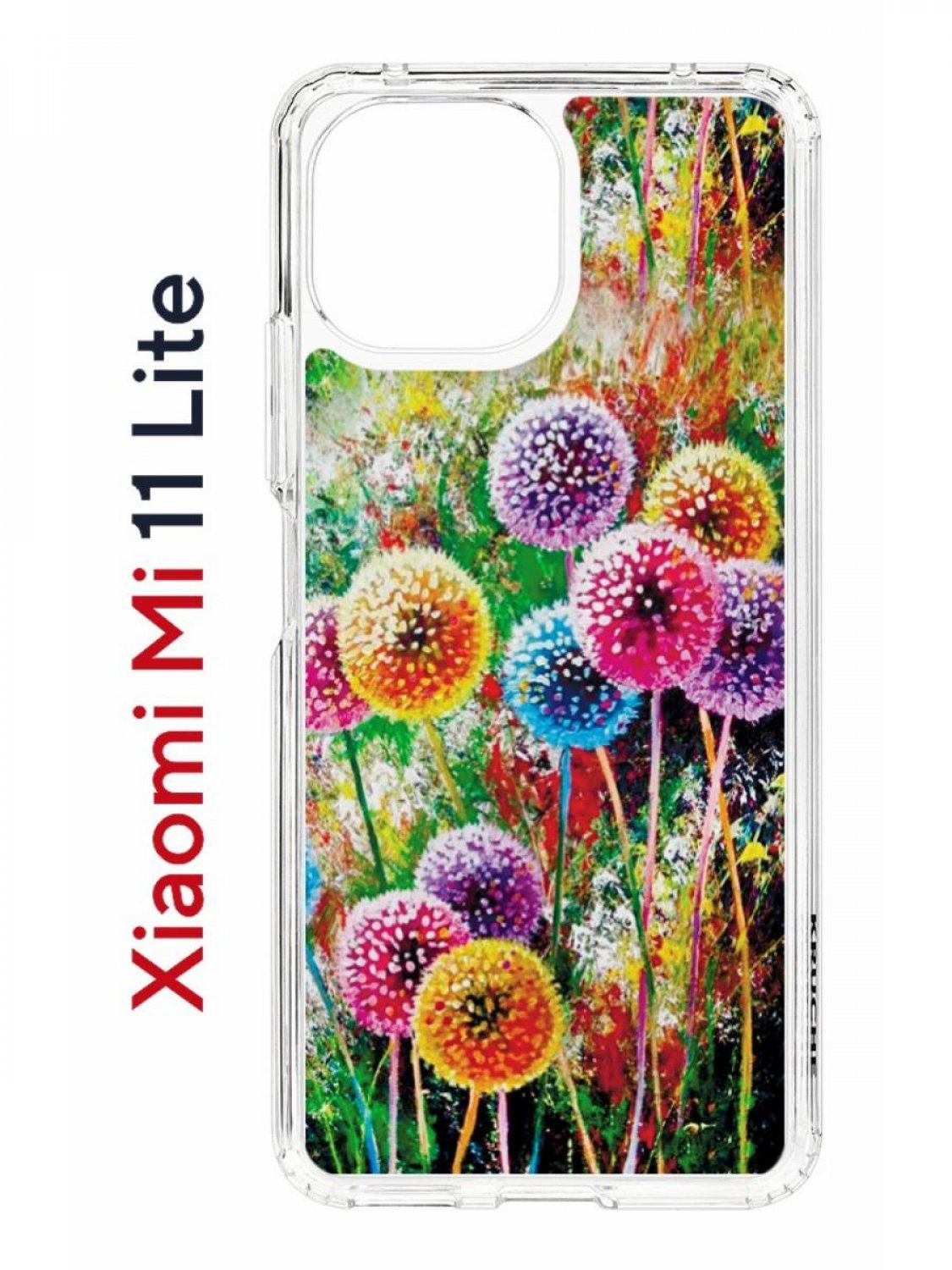 фото Чехол на xiaomi mi 11 lite kruche print одуванчики,противоударный бампер,с защитой камеры кruче