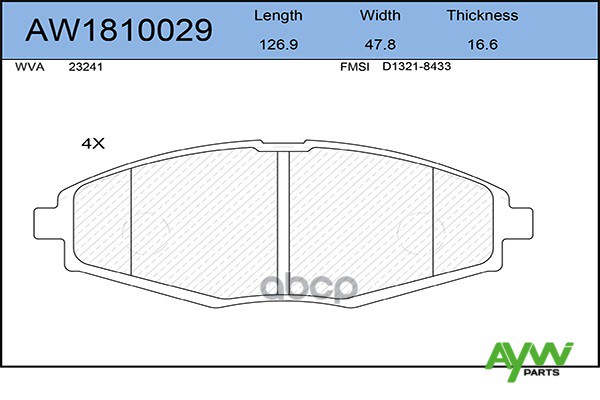 Тормозные колодки AywiParts передние aw1810029 1350₽