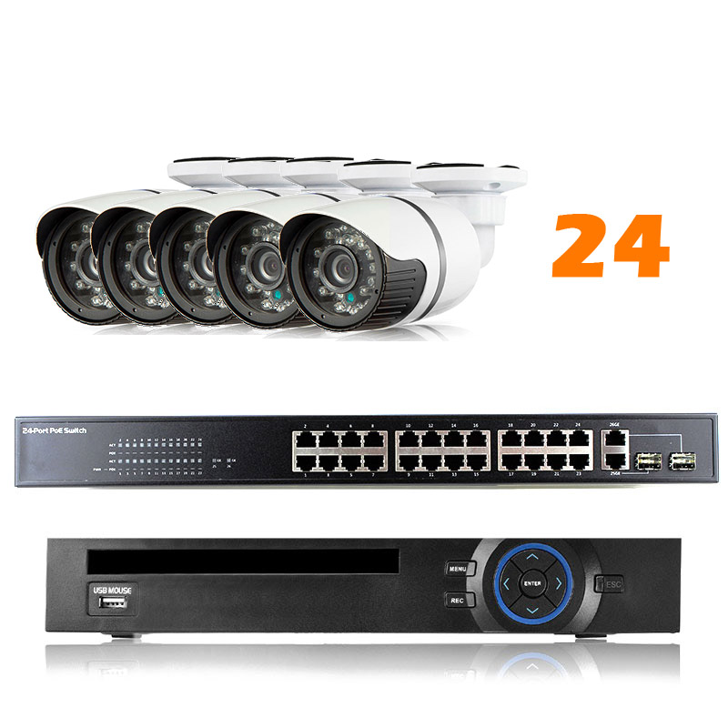 

Комплект видеонаблюдения IP 2Мп Ps-Link KIT-С224IP-POE 24 камеры для улицы, Белый, KIT-С224IP-POE