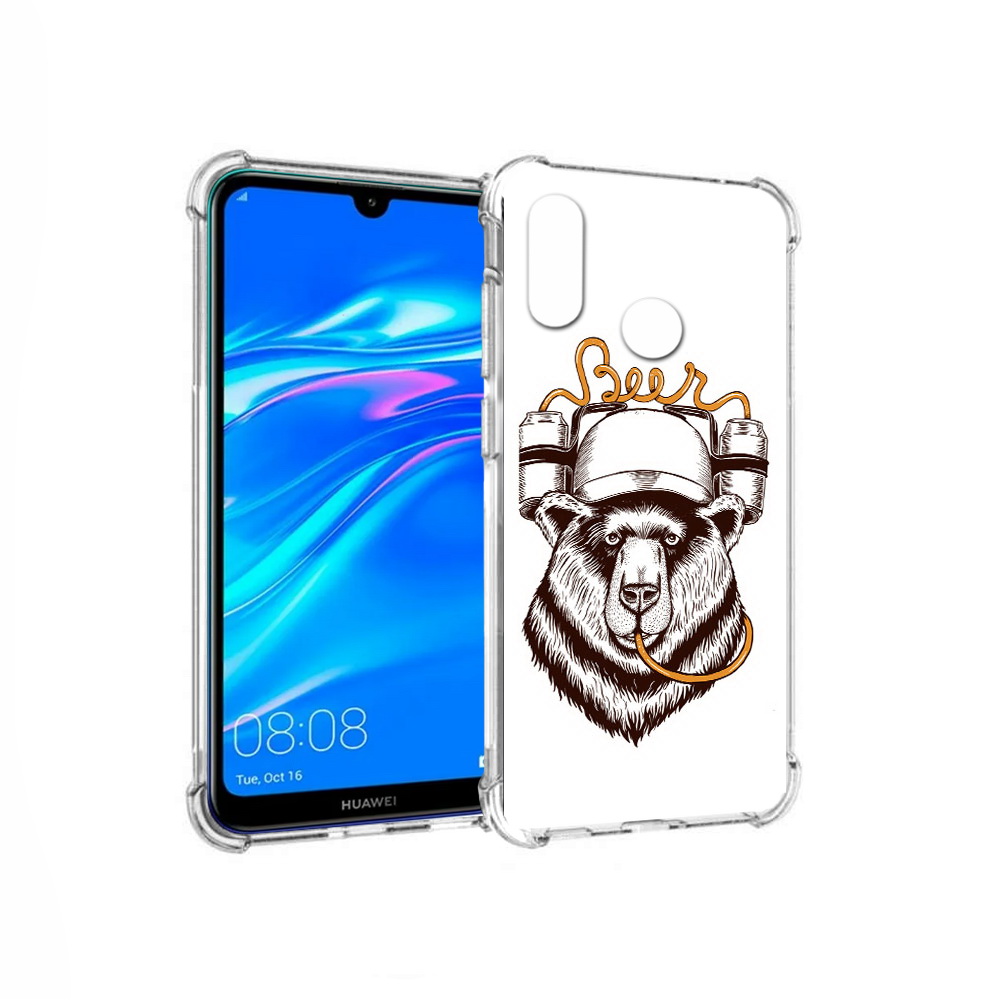 

Чехол MyPads Tocco для Huawei Y9 пивной медведь (PT227091.35.538), Прозрачный, Tocco