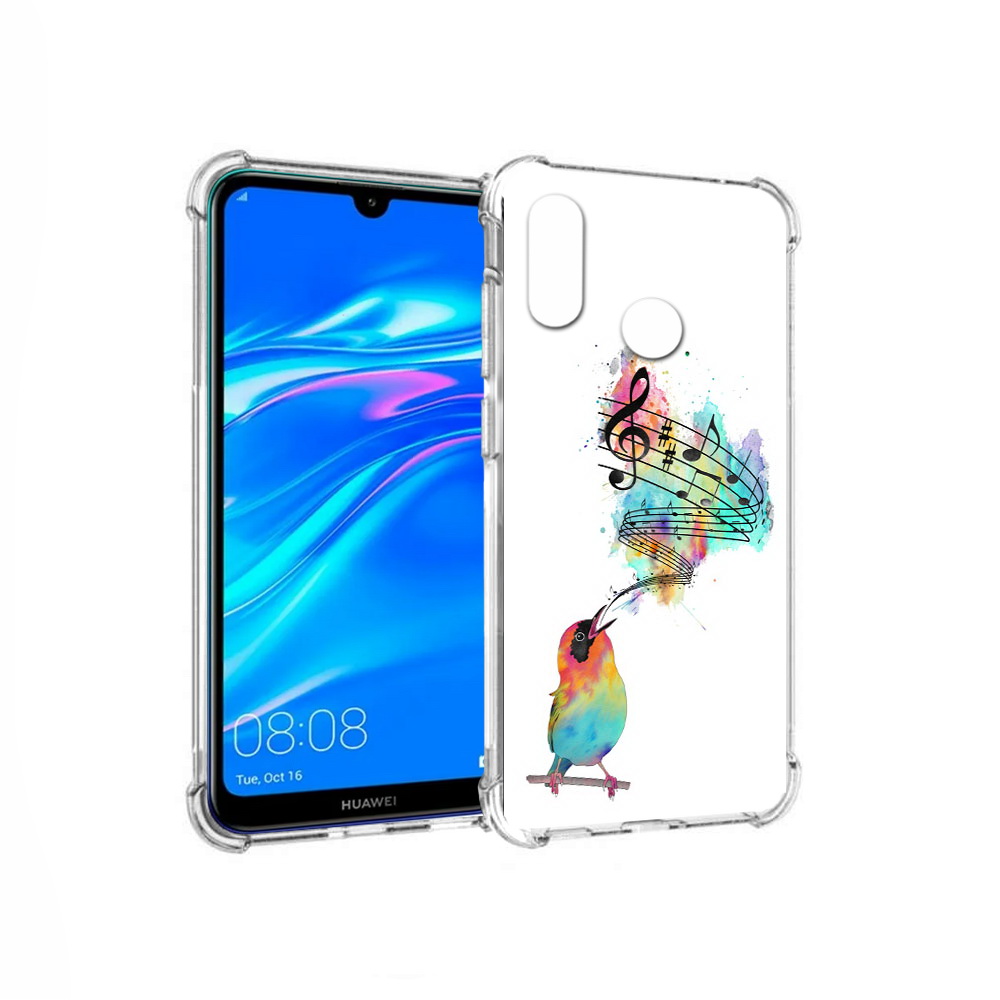 

Чехол MyPads Tocco для Huawei Y9 певчая птичка (PT227091.35.536), Прозрачный, Tocco