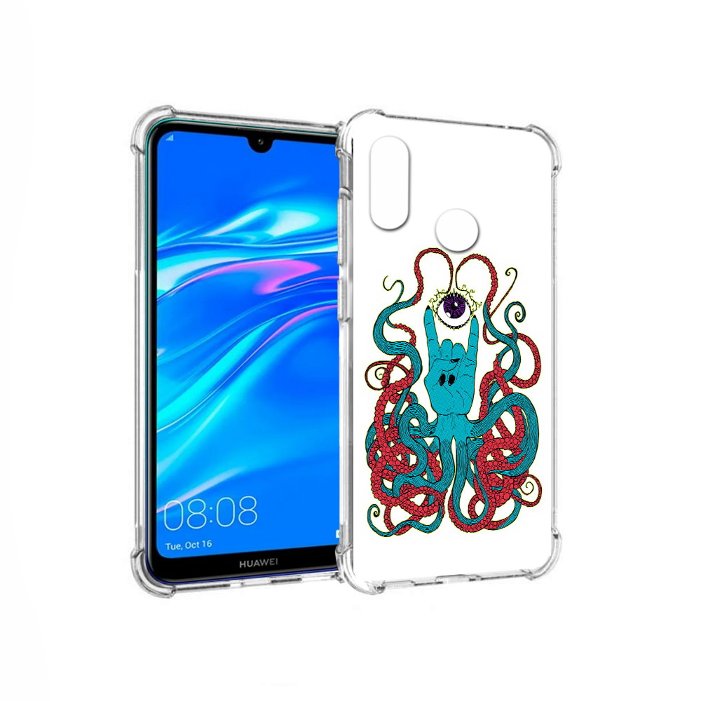 

Чехол MyPads Tocco для Huawei Y9 осьминог-рука абстракция (PT227091.35.530), Прозрачный, Tocco