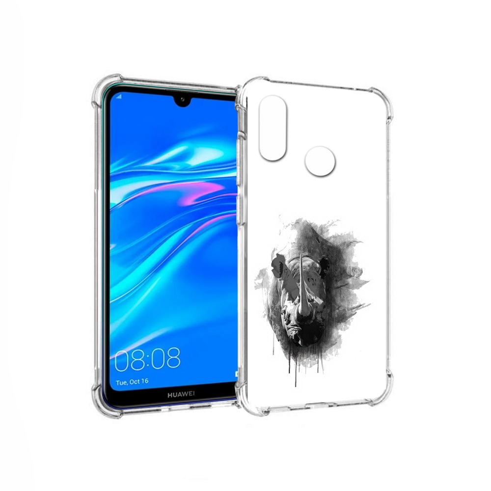 

Чехол MyPads Tocco для Huawei Y9 носорог (PT227091.35.523), Прозрачный, Tocco