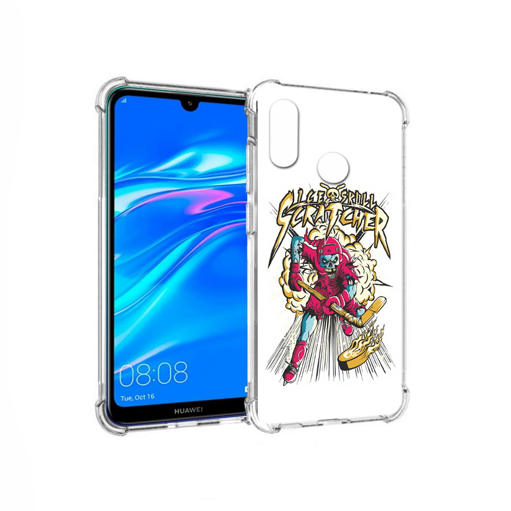 

Чехол MyPads Tocco для Huawei Y9 нарисованный скелет хоккеист (PT227091.35.514), Прозрачный, Tocco