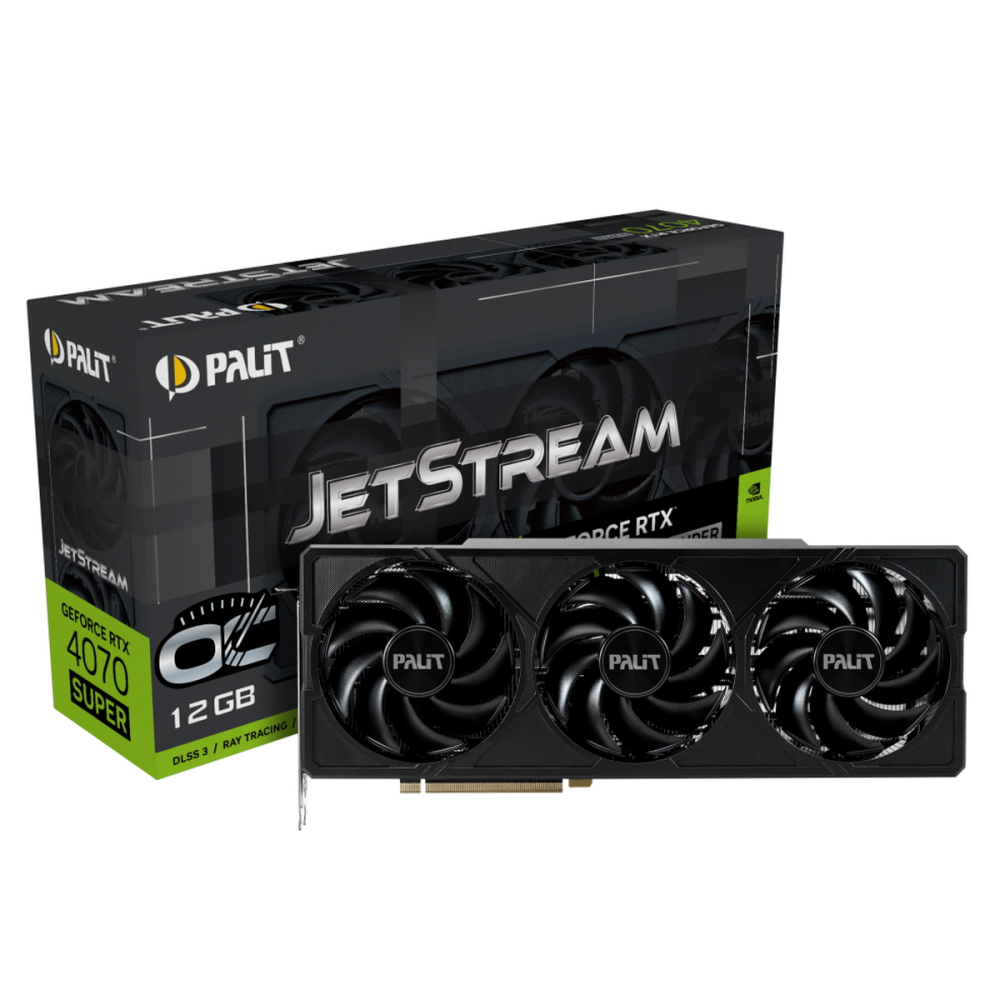 

Видеокарта Palit RTX4070 SUPER JETSTREAM OC 12GB, Черный, GeForce RTX 4070 SUPER JETSTREAM OC