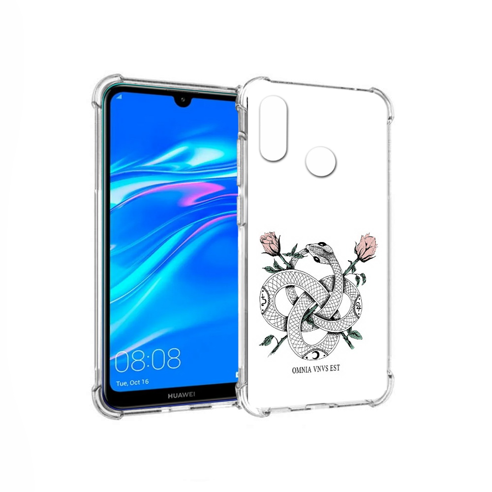 

Чехол MyPads Tocco для Huawei Y9 нарисованная змея абстракция (PT227091.35.502), Прозрачный, Tocco
