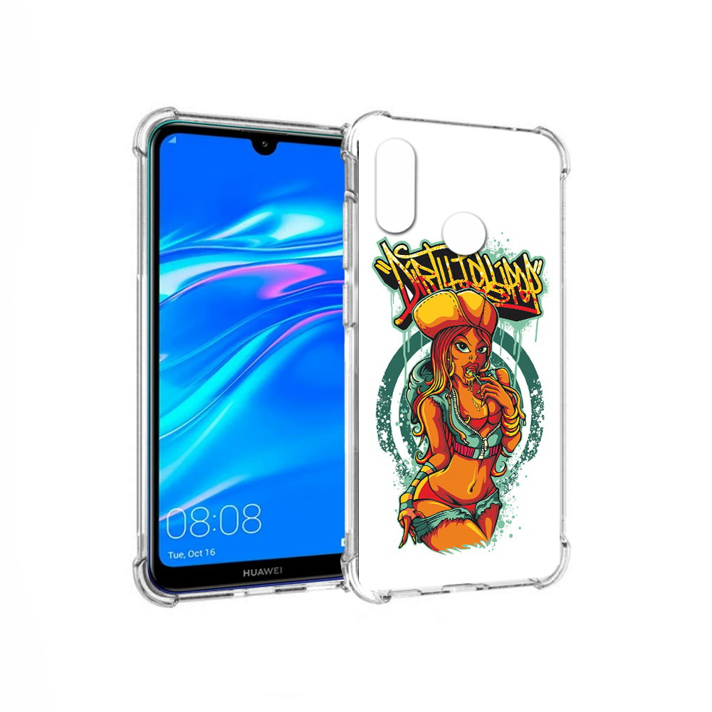 Чехол MyPads Tocco для Huawei Y9 нарисованная девушка комикс (PT227091.35.500)