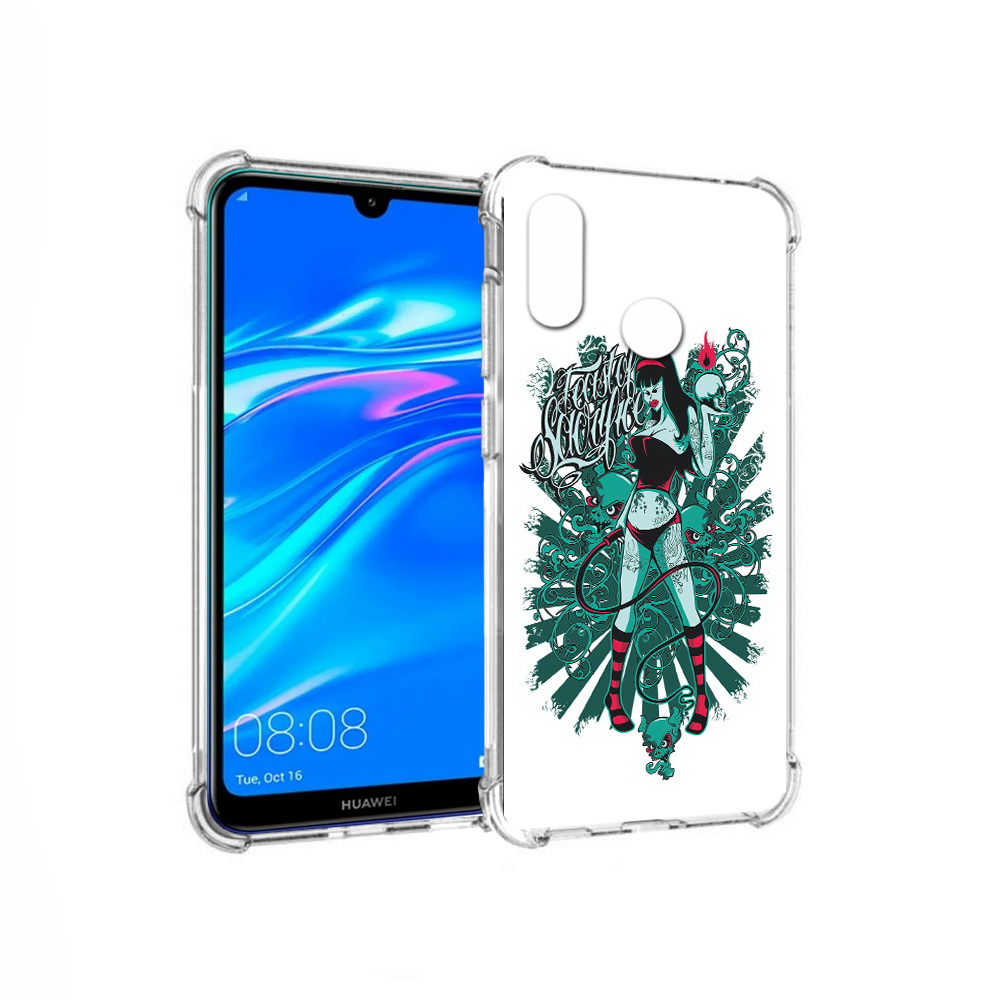 Чехол MyPads Tocco для Huawei Y9 нарисованная девушка в татуировках (PT227091.35.499)