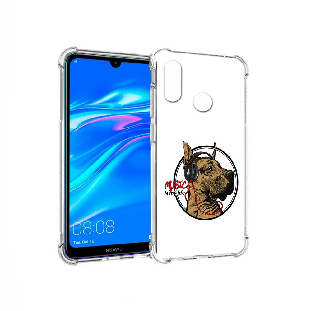 

Чехол MyPads Tocco для Huawei Y9 музыкальная собака (PT227091.35.490), Прозрачный, Tocco