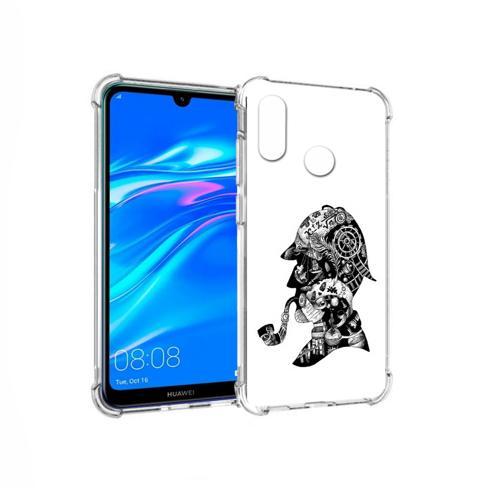 

Чехол MyPads Tocco для Huawei Y9 мужчина с трубкой абстракция (PT227091.35.488), Прозрачный, Tocco