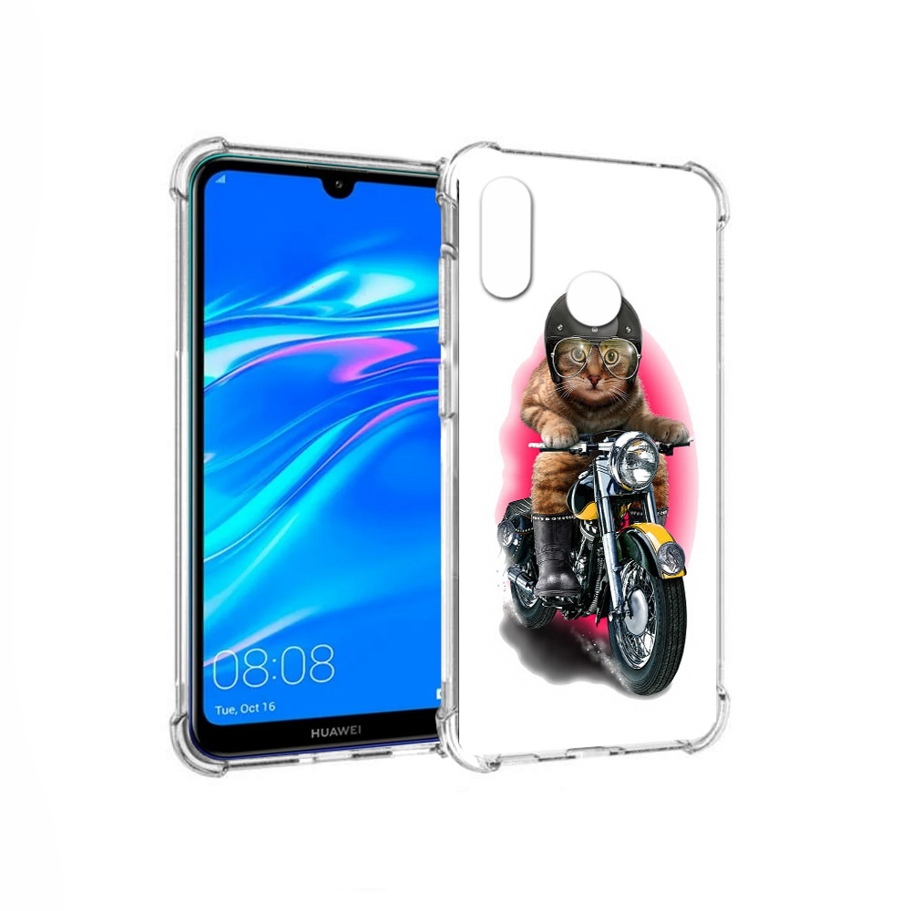 

Чехол MyPads Tocco для Huawei Y9 мото-кот (PT227091.35.485), Прозрачный, Tocco