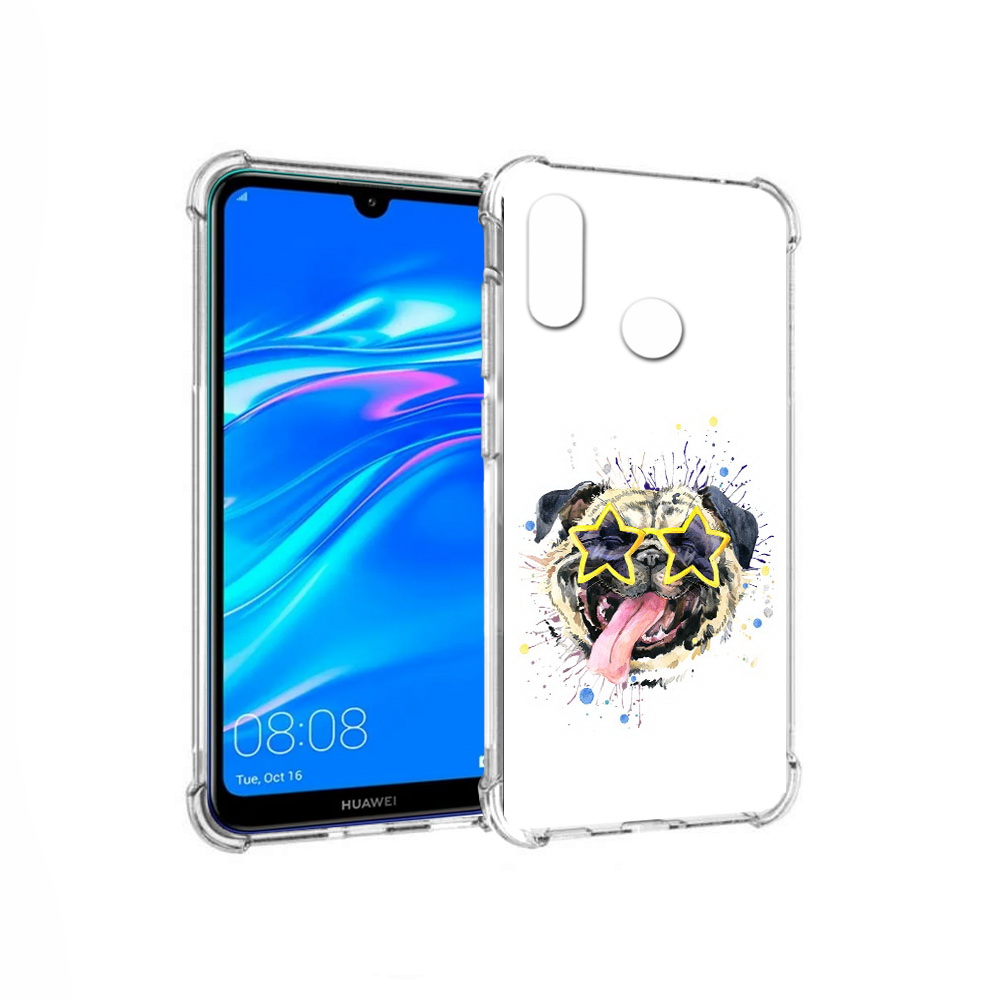 

Чехол MyPads Tocco для Huawei Y9 мопс боксер (PT227091.35.482), Прозрачный, Tocco