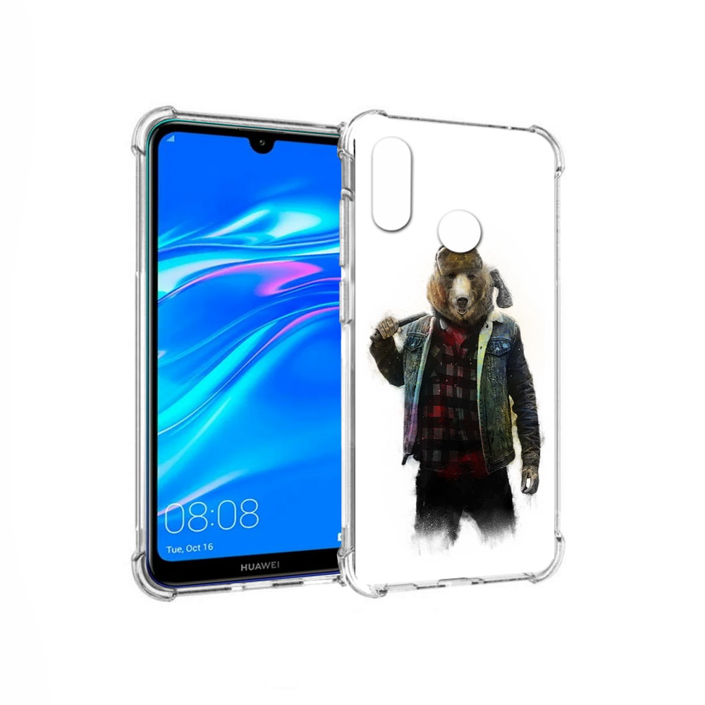 

Чехол MyPads Tocco для Huawei Y9 медведь с топором (PT227091.35.469), Прозрачный, Tocco