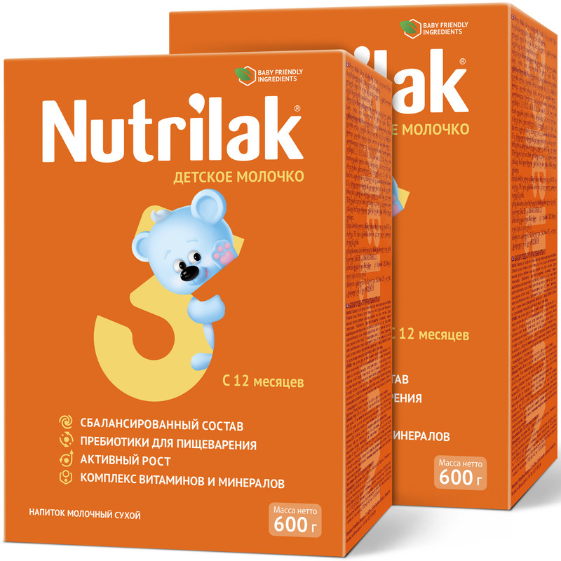 

Молочная смесь Nutrilak 3, с 12 мес., Нутрилак, 600 г. (2 штуки), Молочная смесь