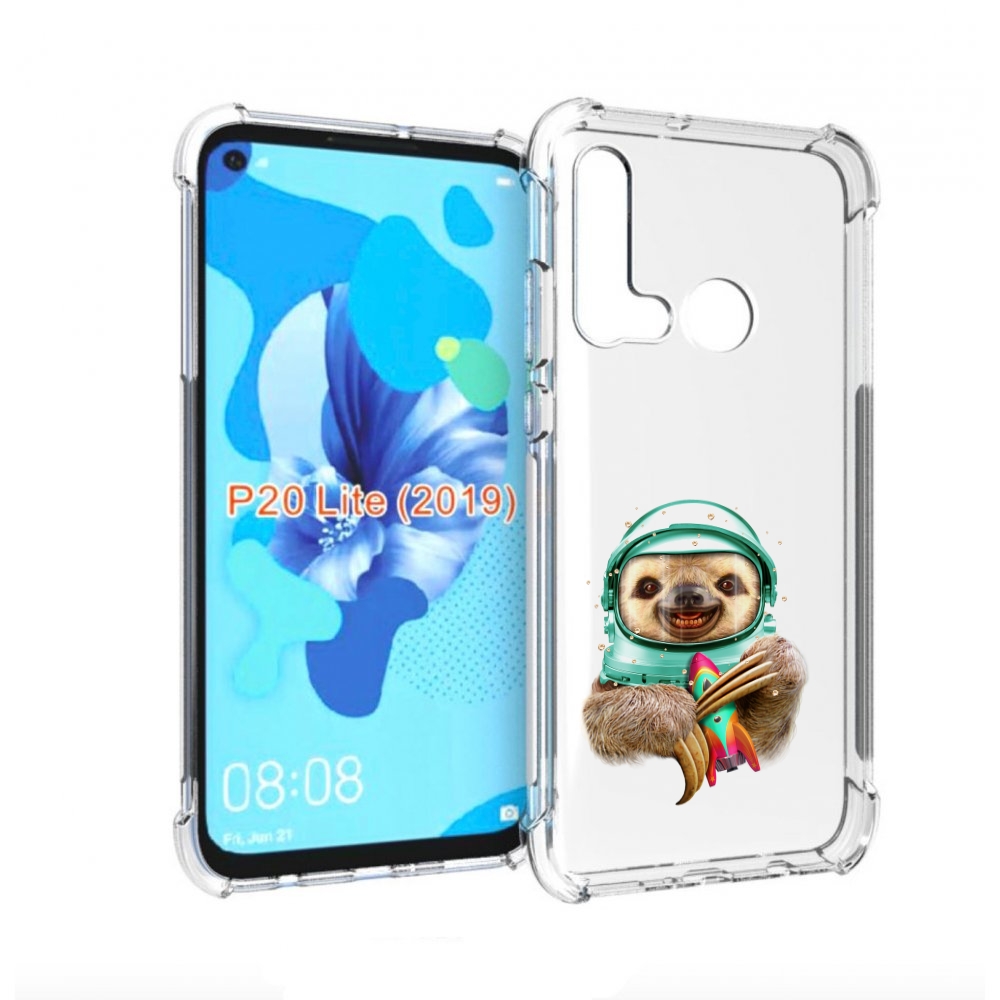 

Чехол бампер MyPads Ленивец астронавт для Huawei P20 Lite (2019), Прозрачный, Tocco