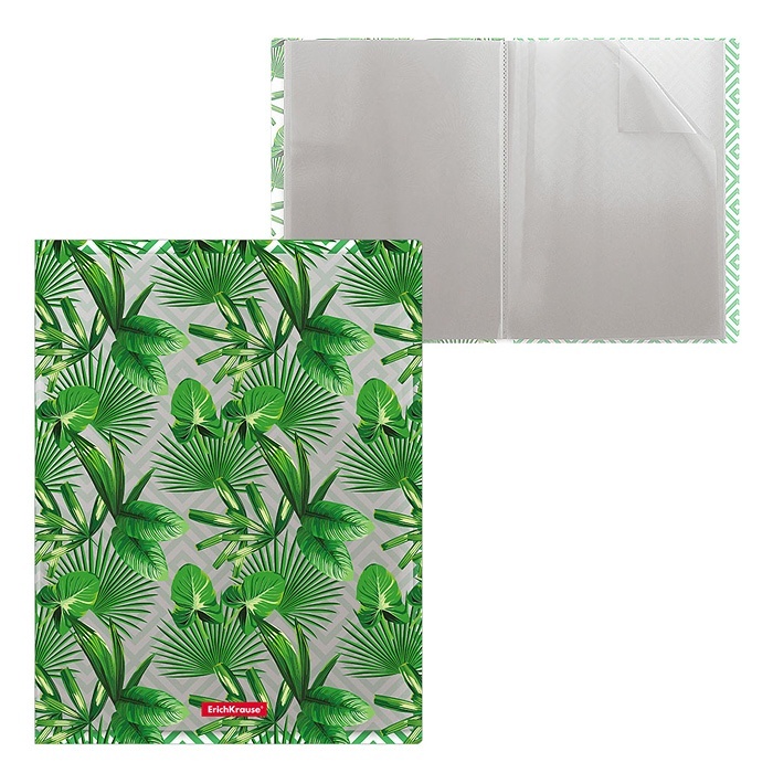 

Папка с вкладышами (файлами) Erich Krause пластиковая, Tropical Leaves, c 20 карманами, A4, пластиковая, Tropical Leaves, c 20 карманами, A4