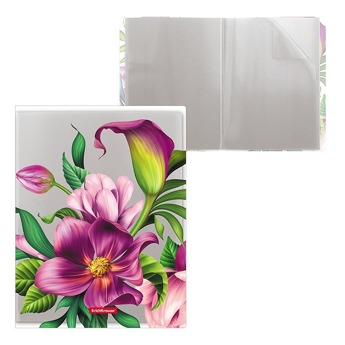 

Папка с вкладышами Erich Krause пластиковая, Tropical Flowers, c 30 карманами, A4, Разноцветный, пластиковая, Tropical Flowers, c 30 карманами, A4